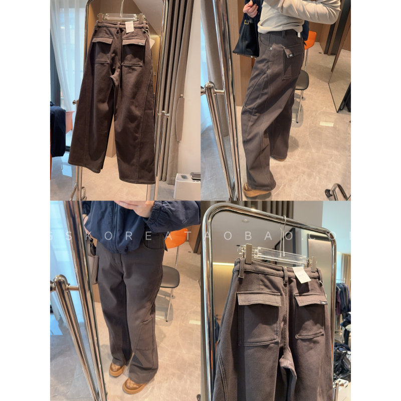 绒加厚显瘦～现货2025立体口袋帅气裁剪灰咖色弯刀裤牛仔裤,女装/女士精品,牛仔裤,淘宝优惠券,粉丝福利购,淘宝优惠卷