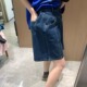 半松紧腰宽松牛仔中短裤 女装 新款 现货韩国2026夏季