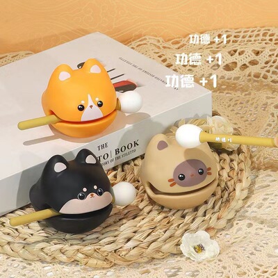 解压小木鱼敲打治愈可爱木鱼敲敲解压小玩具木质情绪稳定木魚卡通