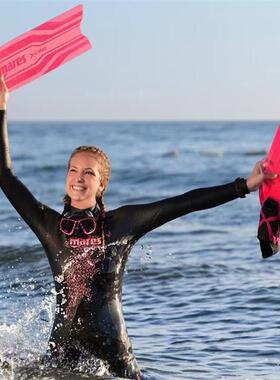 MARES X-WING 自由潜水脚蹼热塑款 自由潜蛙鞋长脚蹼套脚专业FIN