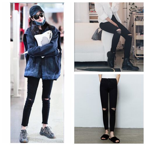 Motherdenim牛仔裤女膝盖破洞