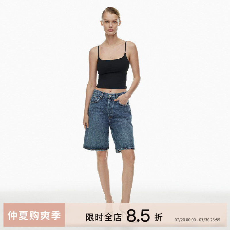 博主同款AGOLDE深蓝色骑行中裤