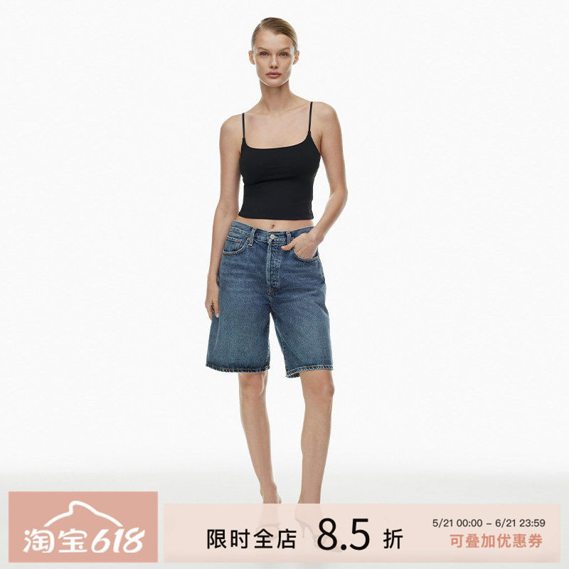 博主同款AGOLDE深蓝色骑行中裤