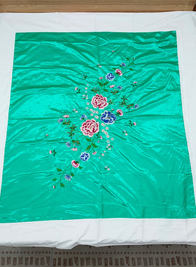 丝绸被套纯棉单件软绸缎刺绣花粉红色绿色粉色保暖结婚庆单人被罩