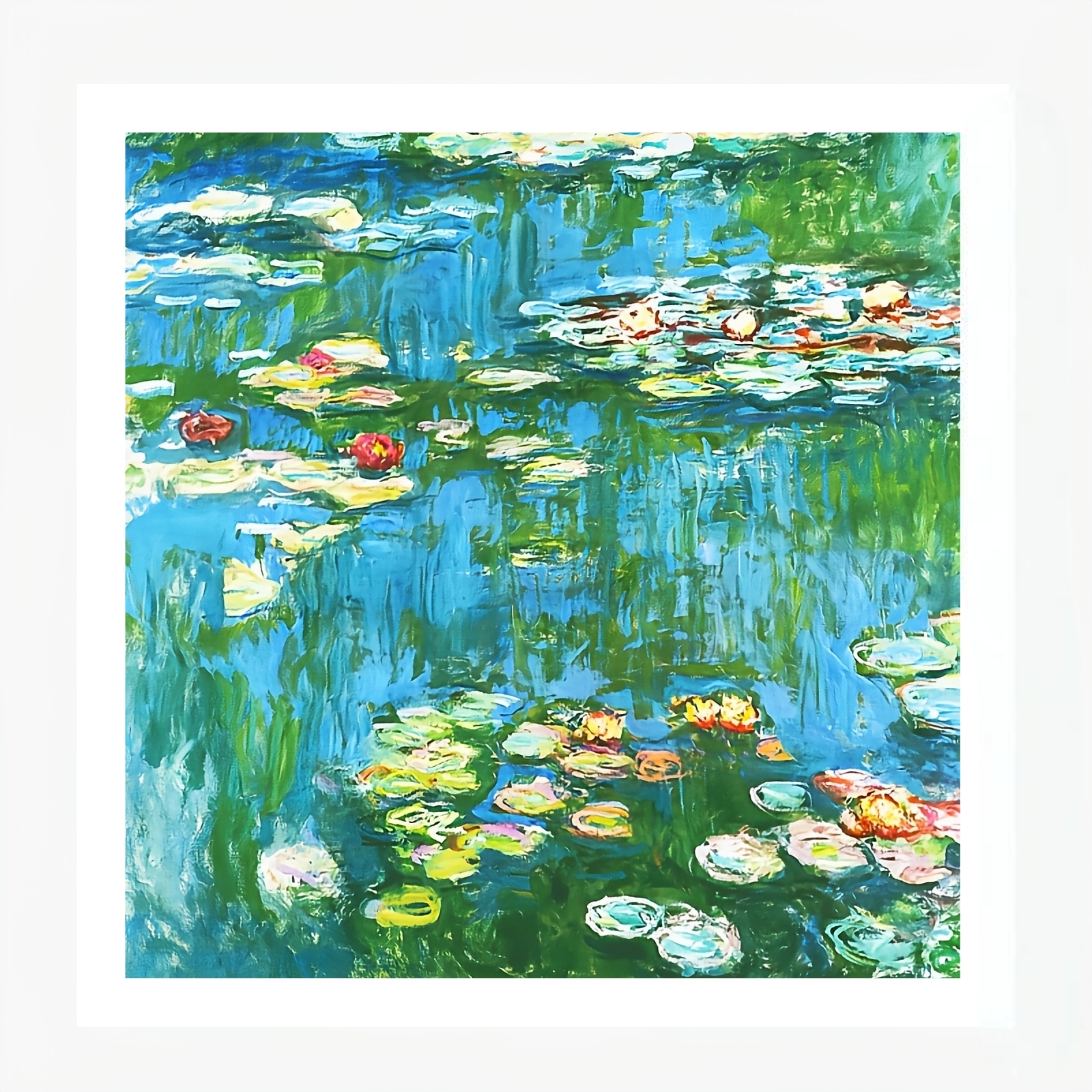 方钻莫奈睡莲钻石画40*40全新满钻带工具装饰画风景手工贴画