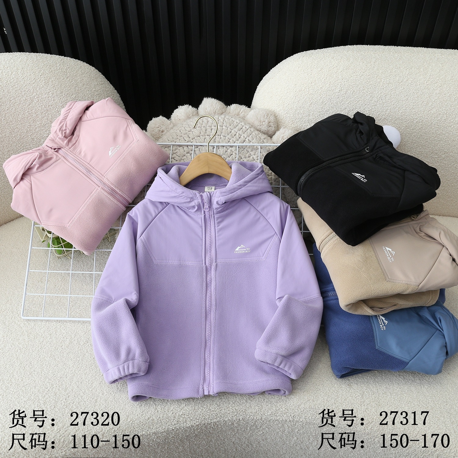 儿童开衫外套保暖女童校服神器内胆男童奥粒绒上衣带拉链幼儿园穿