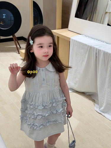 夏季女童韩版棉布娃娃领连衣裙