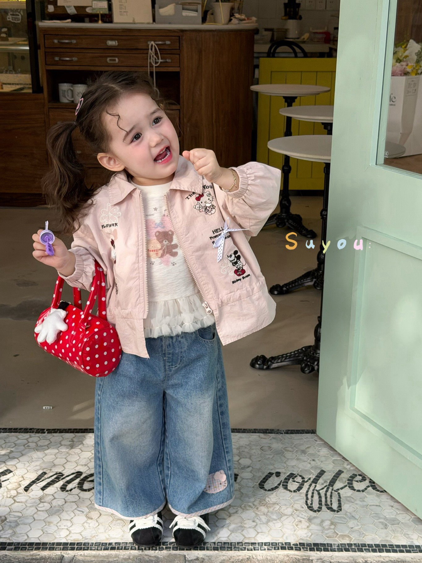 凡妈童装26春新款女童小童韩版米奇刺绣棉质外套打底衫直筒牛仔裤,童装/婴儿装/亲子装,普通外套,淘宝优惠券,粉丝福利购,淘宝优惠卷