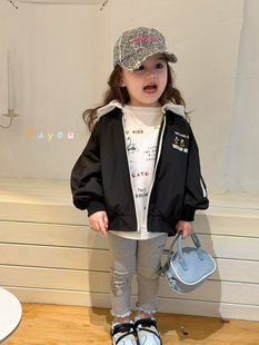 凡妈童装26春款女童小童韩版后背字母连帽休闲外套米奇T恤打底裤