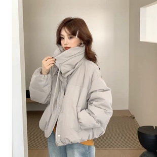 韩系立领短款羽绒服女冬季百搭显瘦保暖面包服外套
