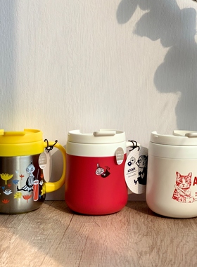 日本Afternoontea thermo mug猫咪小熊花卉保温杯带手柄办公室杯