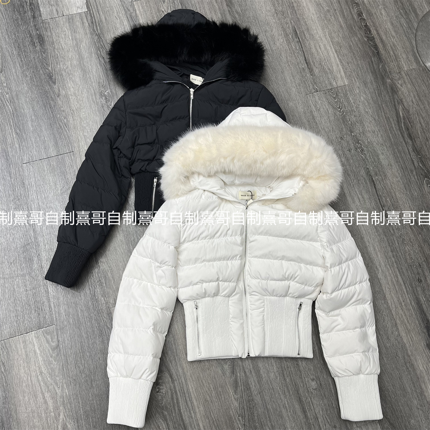 新款百搭休闲chic女冬季收腰显瘦大毛领连帽加厚外套短款时尚上衣