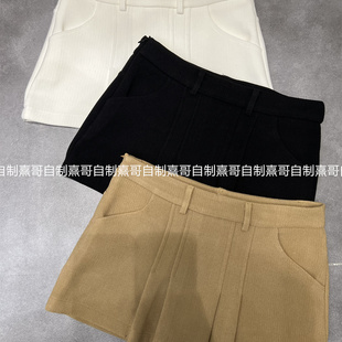新款 女秋季 通勤半身裙 短裤 韩系简约百搭高腰显瘦A字休闲阔腿裙裤