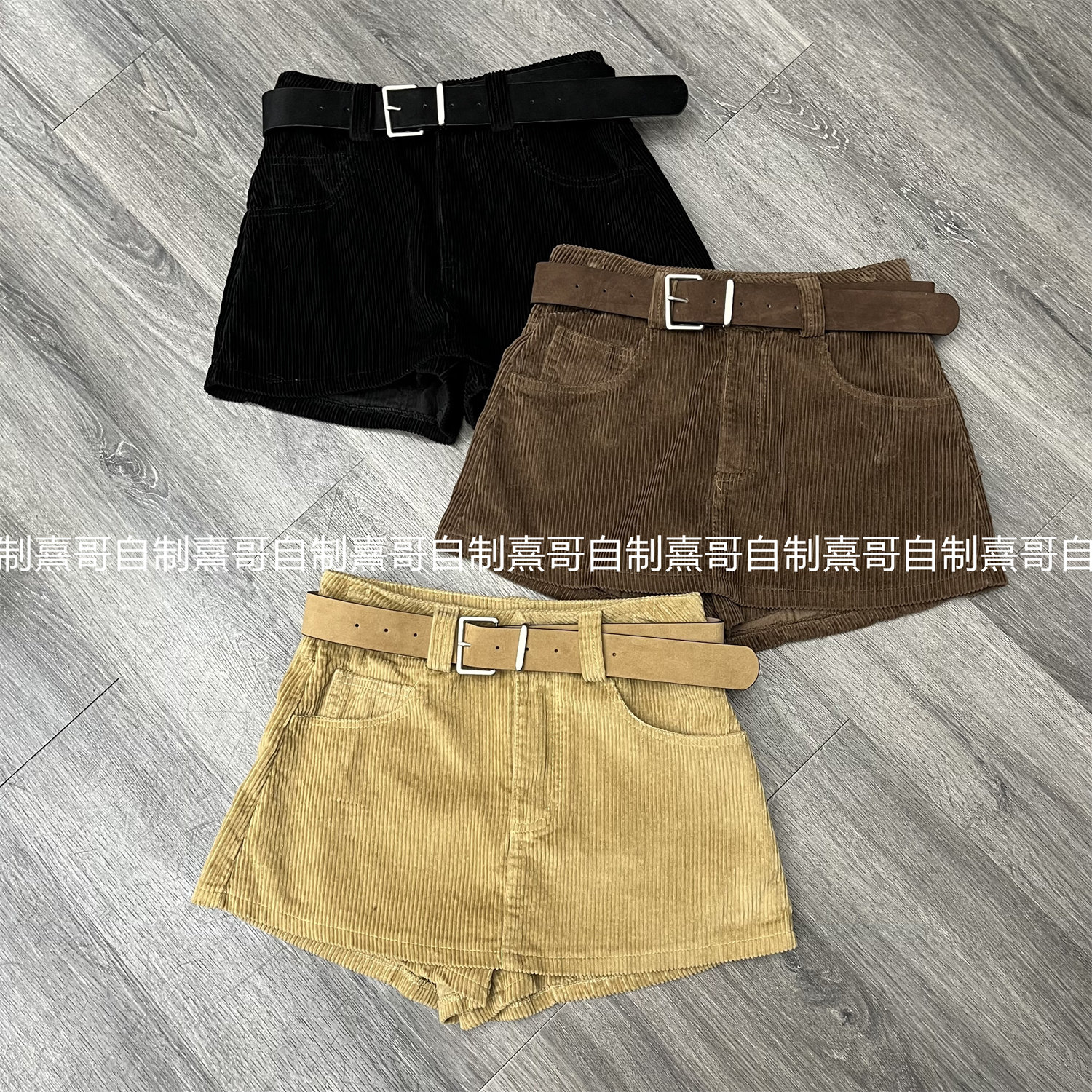 复古时尚低腰灯芯绒裙裤配腰带洋气百搭纯色靴裤冬季辣妹超短裤女,女装/女士精品,休闲裤,淘宝优惠券,粉丝福利购,淘宝优惠卷