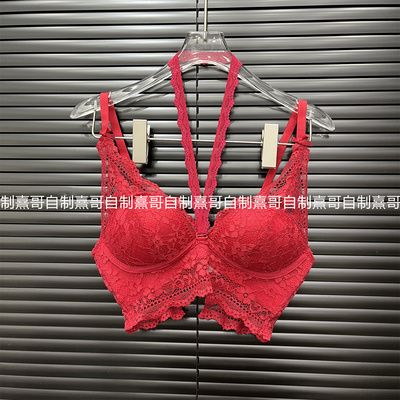 挂脖蕾丝吊带背心女性感小胸聚拢无钢圈纯欲法式少女显大上托胸衣