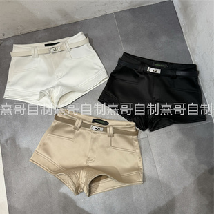 新款 女夏季 辣妹高级感显瘦休闲纯色热裤 三裤 基础款 阔腿裤 百搭短裤