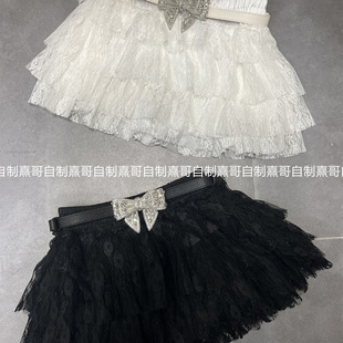 冬季 甜美纯欲芭蕾风纯色蕾丝裙层叠蛋糕裙短裙显瘦半裙防走光设计