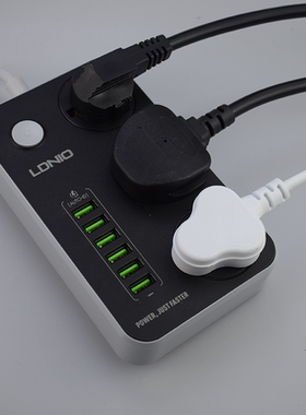 LDNIO英标黑色排插多孔6USB三插位旅行香港澳门马来西亚新加坡用