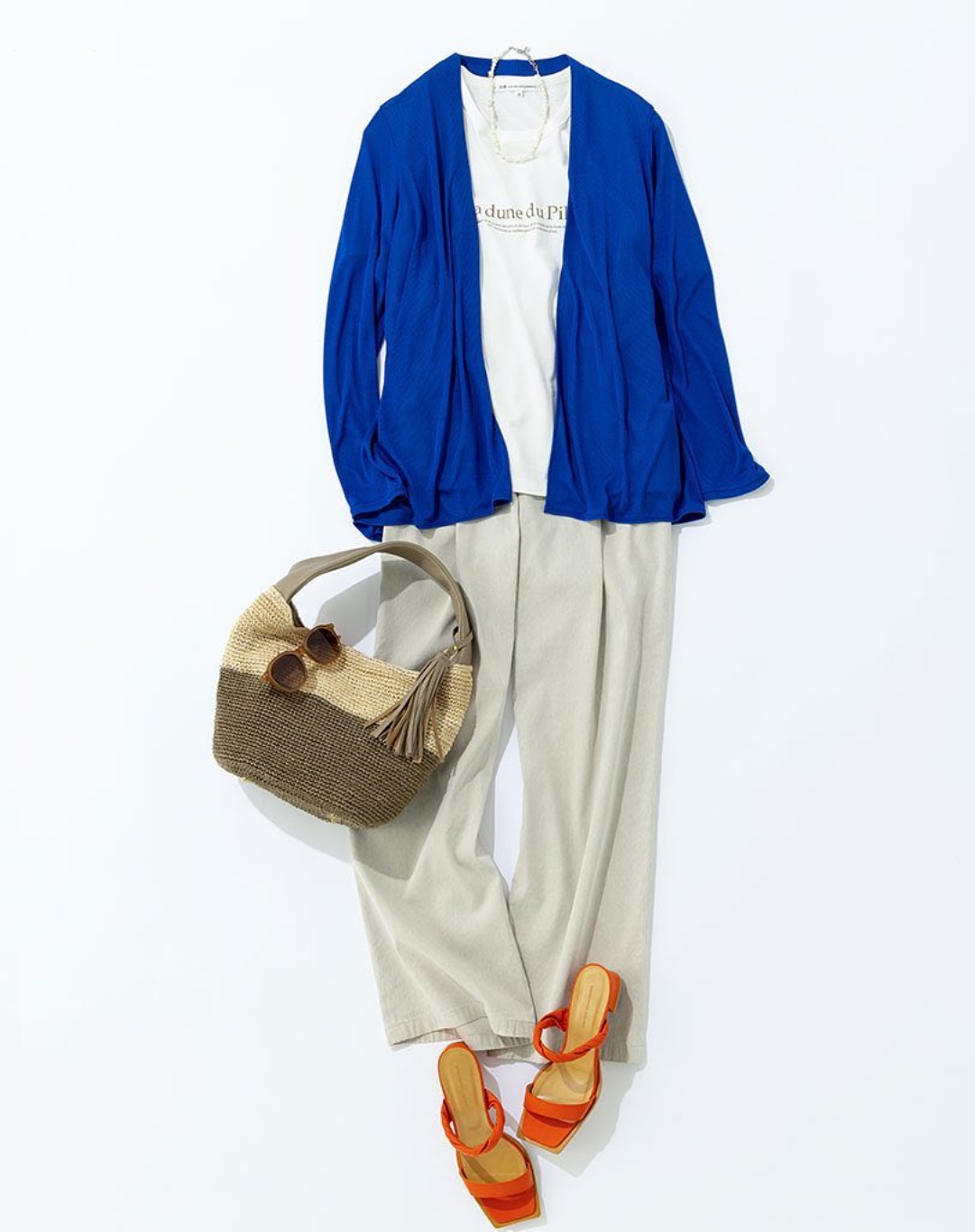 日单LA家洋气宝蓝色敞开门襟宽松春秋季百搭针织开衫