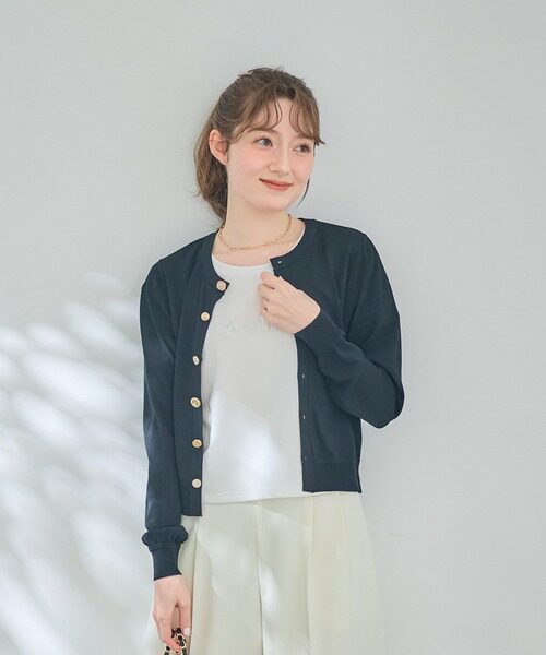  12Twelve Age*日系UV防晒针织开衫精致宝石扣温柔风透气外搭