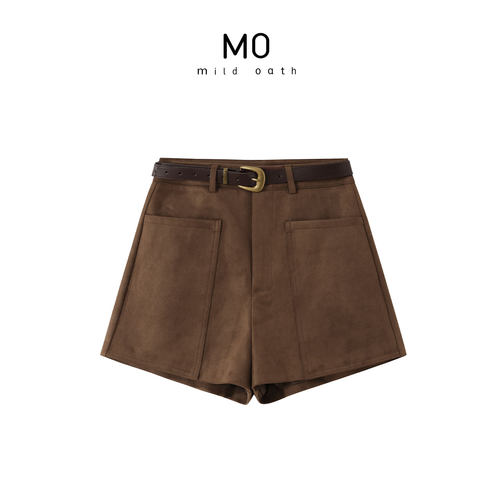 现货【榛果可可】复古高腰丝绒感遮胯显瘦短裤