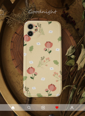 温柔小碎花文艺iphone11pro全包镜头手机壳适用苹果se/xsmax软壳