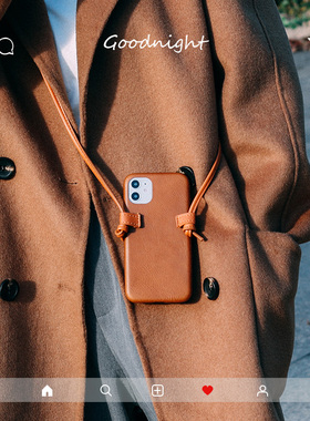 皮质斜跨iPhone11手机壳适用11Pro Max苹果X/XS/XR保护壳女潮软