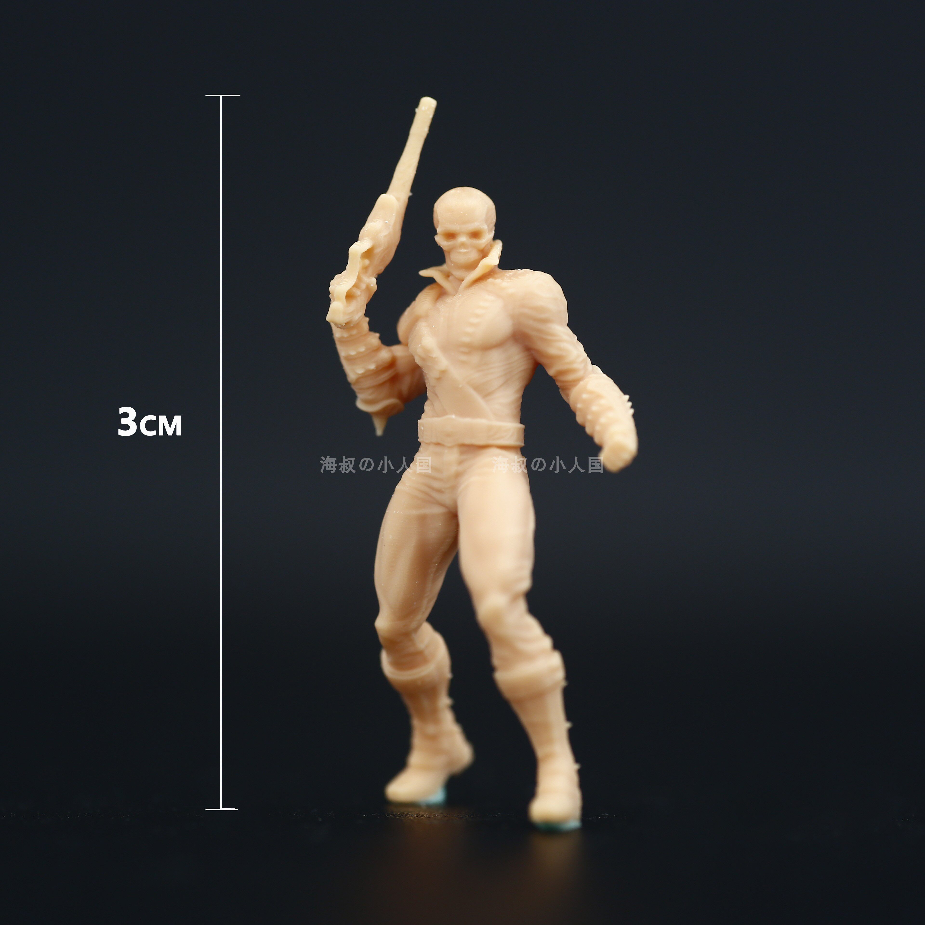 l217漫威人物恶灵骑士白模1/64人偶模型摆件手办微缩树脂小人