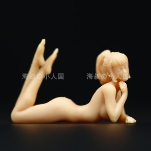 64微缩模型人偶1 小趴菜可爱美女1 A094 43白模沙盘摆件 海叔