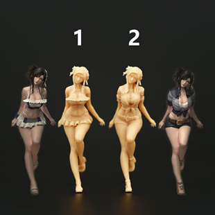 【海叔】1:64性感蒂法微缩模型1:43树脂白模场景微拍小人偶A321