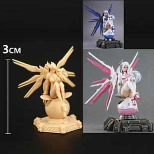 【海叔】1:64自由少女高达MMS机娘微缩模型1:43白模场景小人A337