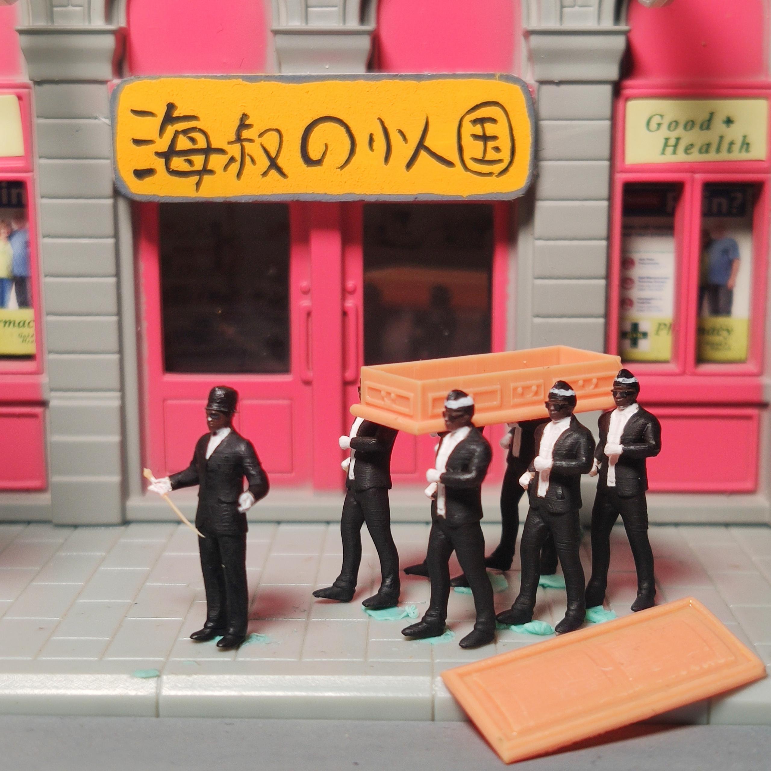 黑人抬棺拍摄道具模型手办