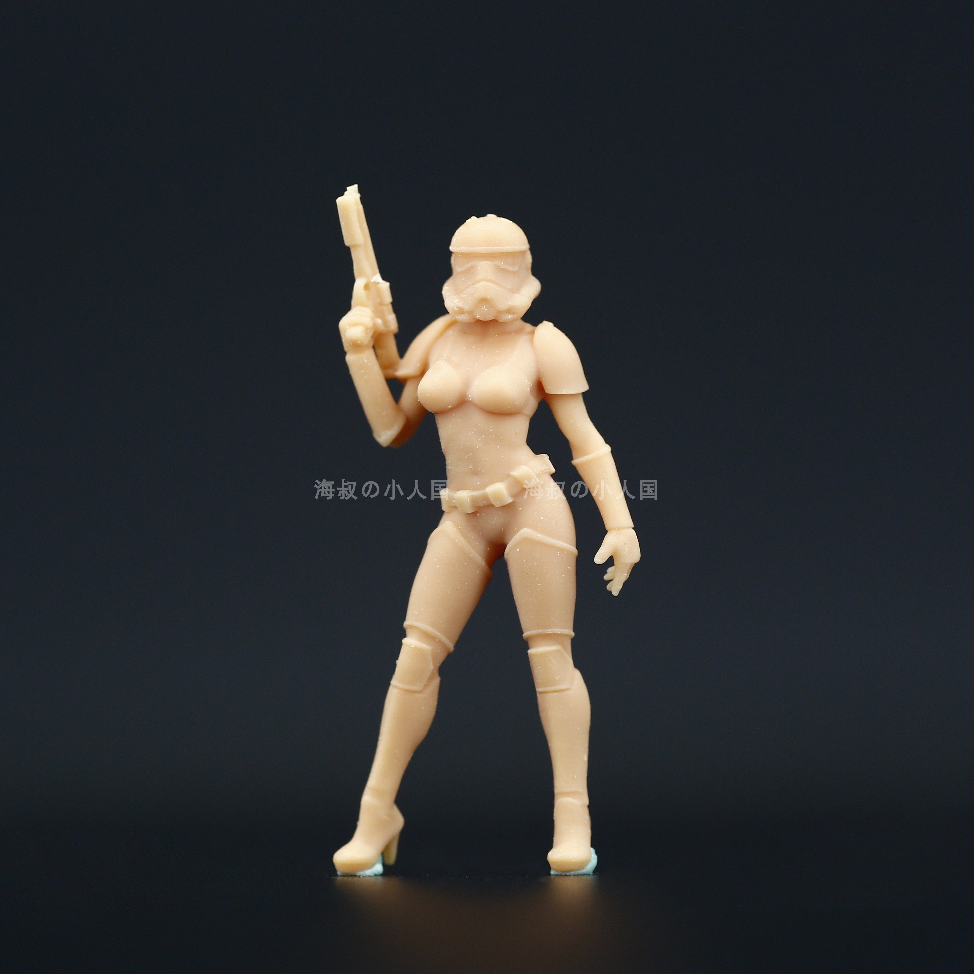 l201星球大战暴风兵女白兵白模1/64人偶模型摆件手办微缩小人公仔