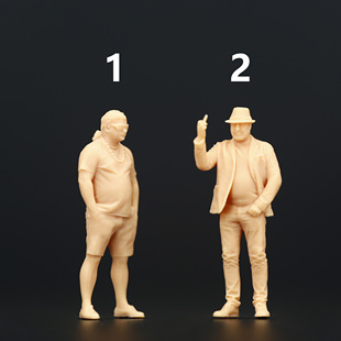 A240大金链暴发户本地大佬1:64微缩模型1:43树脂人偶白模微拍场景