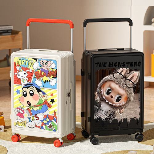 2025新款行李箱女卡通印花密码箱22寸结实耐用宽拉杆旅行箱学生