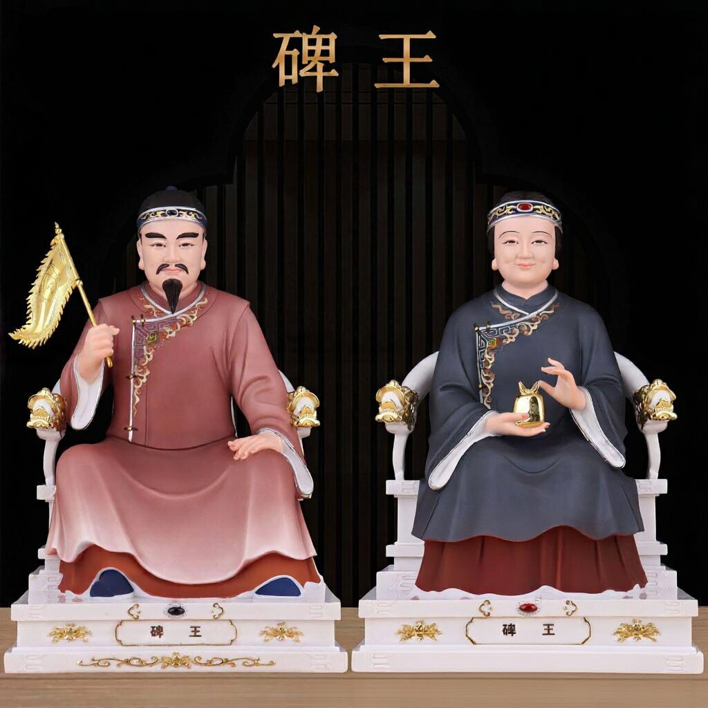 碑王像碑帅先神像东北立堂口悲王清风明月金银龙牌子家用供奉摆件