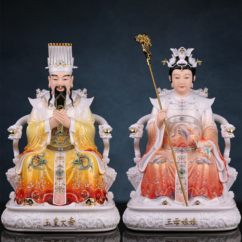 玉皇大帝王母娘娘神像玉帝王母佛像供奉家用西瑶池金母老天爷摆件 - 实物图