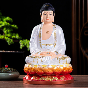 一品天承三宝佛神像释迦摩尼佛如来佛祖佛陀树脂家用供奉摆件