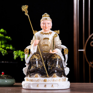 黑老太太东北四大家族黑妈妈黑奶奶坐像家用汉白玉供奉保平安摆件