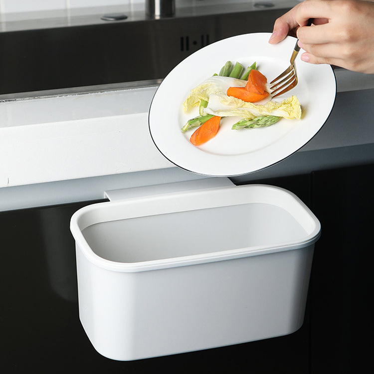 日式橱柜门压边垃圾桶挂式垃圾篓