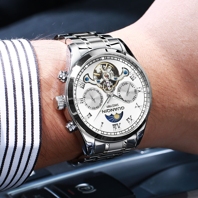 瑞士冠琴手表男士机械表全自动镂