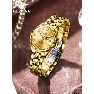 瑞士女机械表真皮3228欧品客旗舰店防水品牌十大手表女表潮流进口