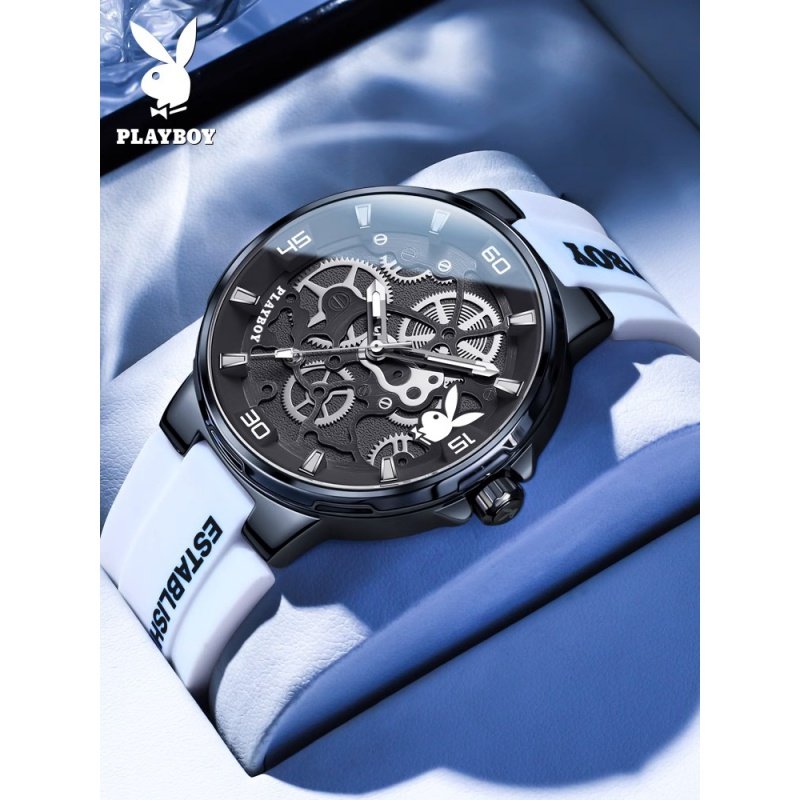 花花公子夜光石英表运动腕表非机