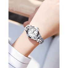 瑞士正品手表女士机械表时尚潮小巧玲珑钨钢带高级名牌女表