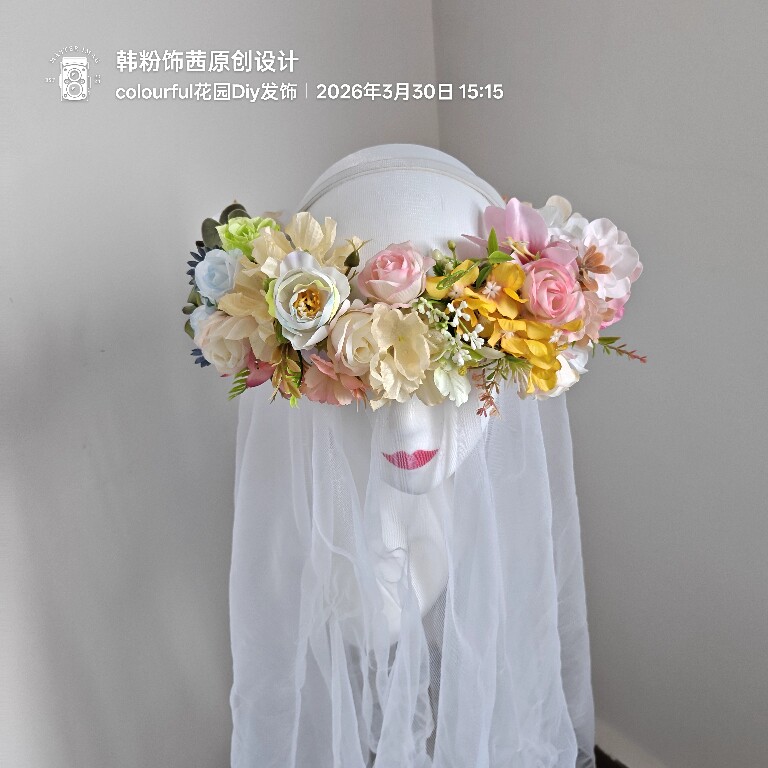 超仙森系甜美手工花环发箍