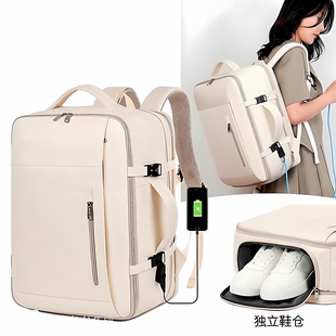 商务旅行双肩包男女大容量电脑背包防水出差行李包16英寸电脑仓男