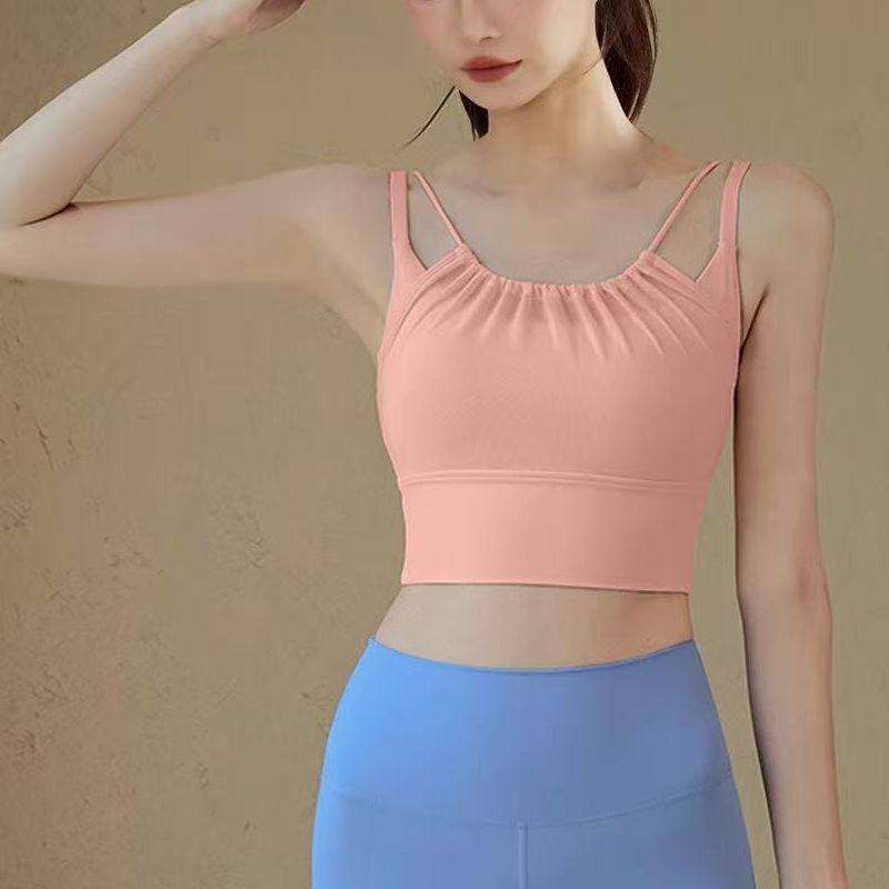 性感假两件瑜伽服背心网纱带胸垫挂脖运动内衣专业健身文胸5009,运动/瑜伽/健身/球迷用品,瑜伽背心,淘宝优惠券,粉丝福利购,淘宝优惠卷