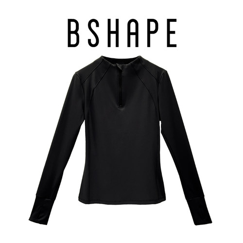 黑色【BS】女跑步运动加绒速干紧身长袖T恤透气瑜伽服2002