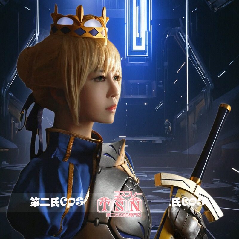 【第二氏】 Fate 吾王 混金四色 FGO 原版saber COS假发 317