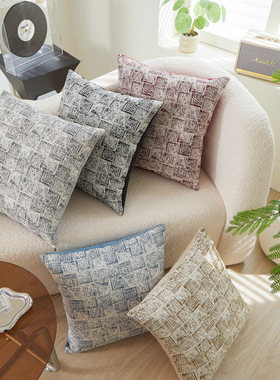 轻奢科技布汽车抱枕爱马橙色沙发靠枕客厅靠垫舒适车载腰枕枕套